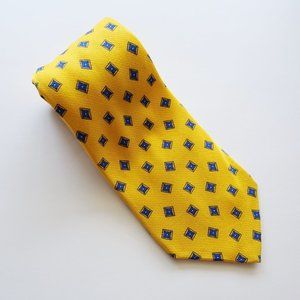 Chaps Ralph Lauren Yellow Print Silk Tie